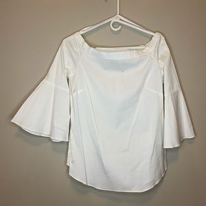 White House black market off the shoulder blouse with waist tie